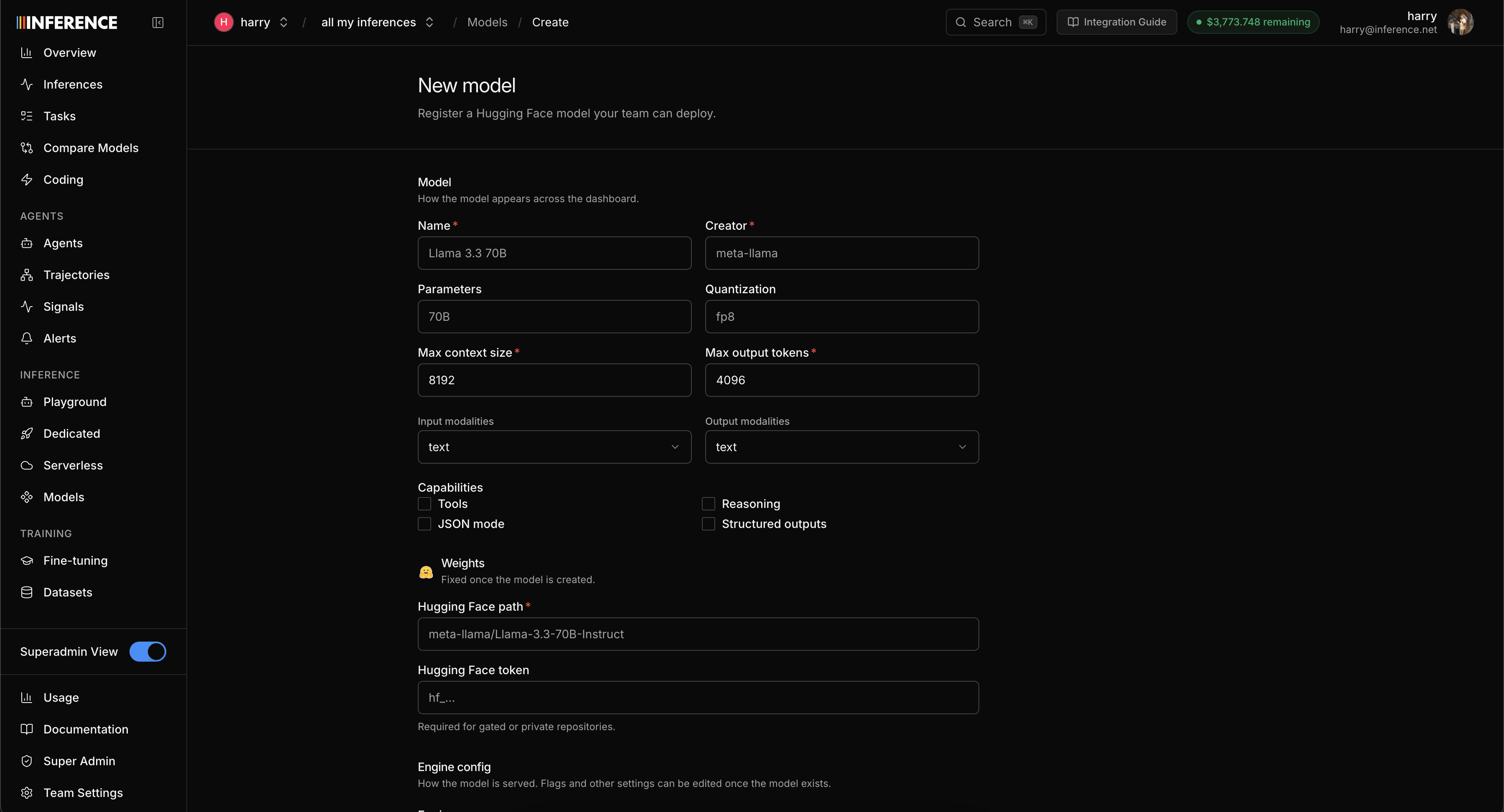 New model form with empty fields